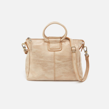 HOBO Sheila Medium Satchel In Metallic Leather - Gold Leaf