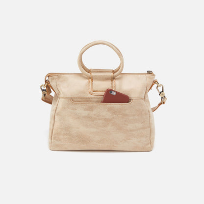 HOBO Sheila Medium Satchel In Metallic Leather - Gold Leaf