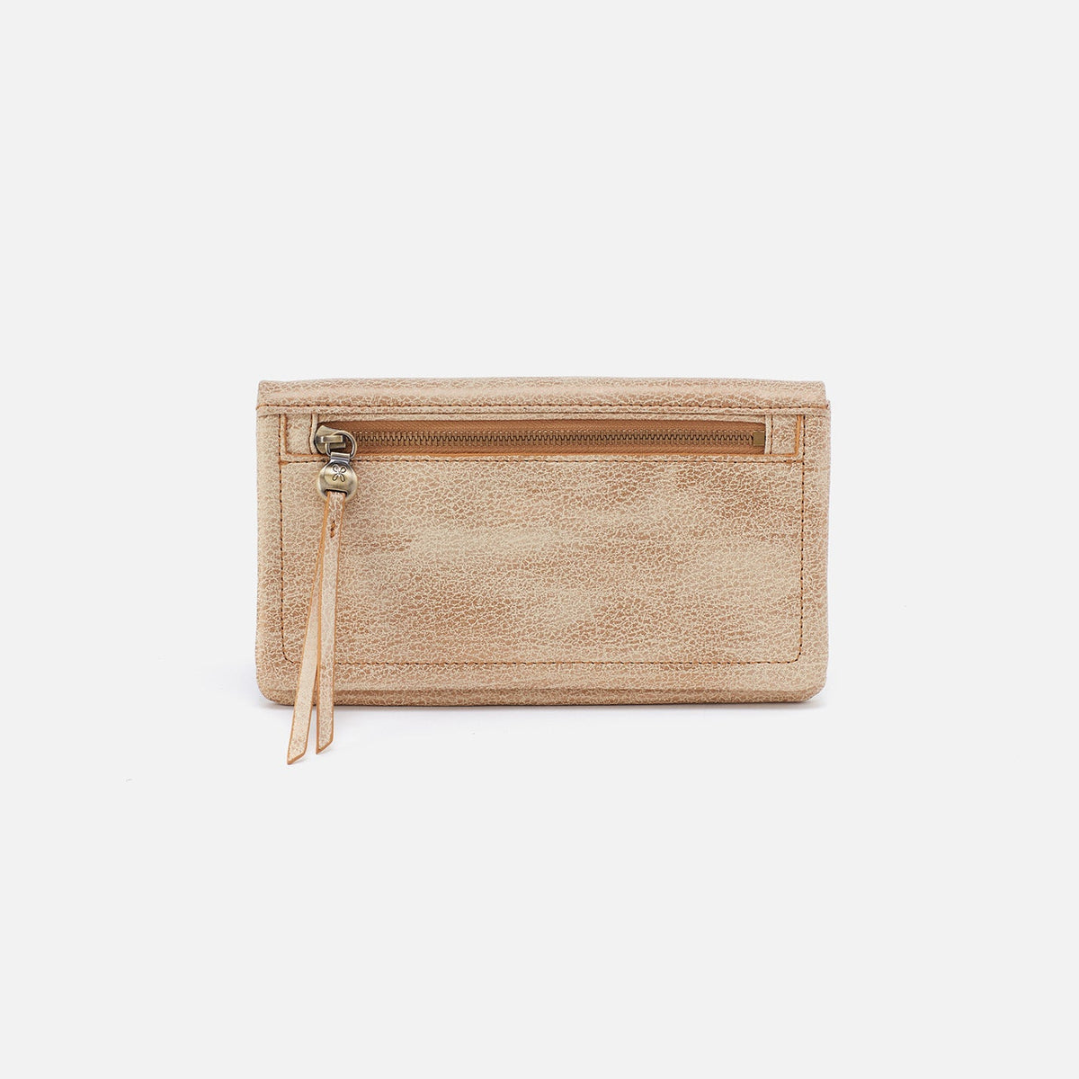 HOBO Lumen Continental Wallet In Metallic Leather - Gold Leaf