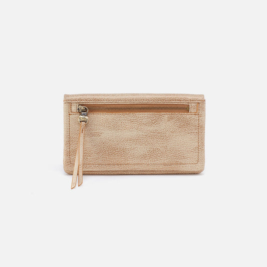 HOBO Lumen Continental Wallet In Metallic Leather - Gold Leaf