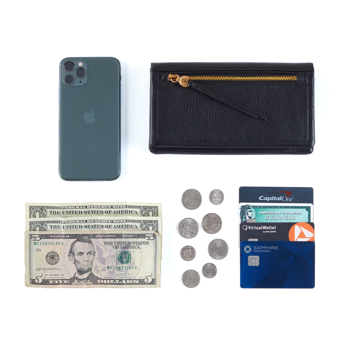 HOBO Lumen Continental Wallet In Metallic Leather - Gold Leaf