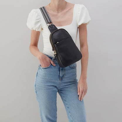 HOBO Cass Sling In Pebbled Leather - Black