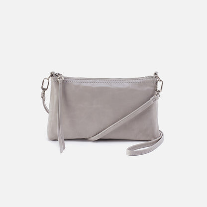 HOBO Darcy Crossbody In Polished Leather - Light Grey