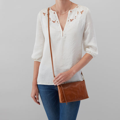 HOBO Darcy Crossbody In Polished Leather - Natural