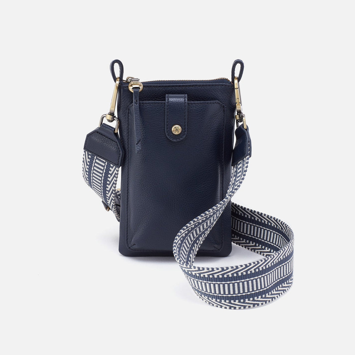 HOBO Cia Phone Crossbody in Pebbled Leather - Sapphire