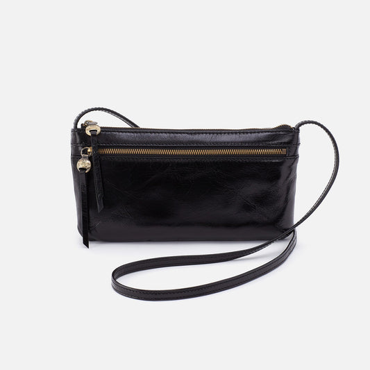 HOBO Cara Crossbody In Polished Leather - Black