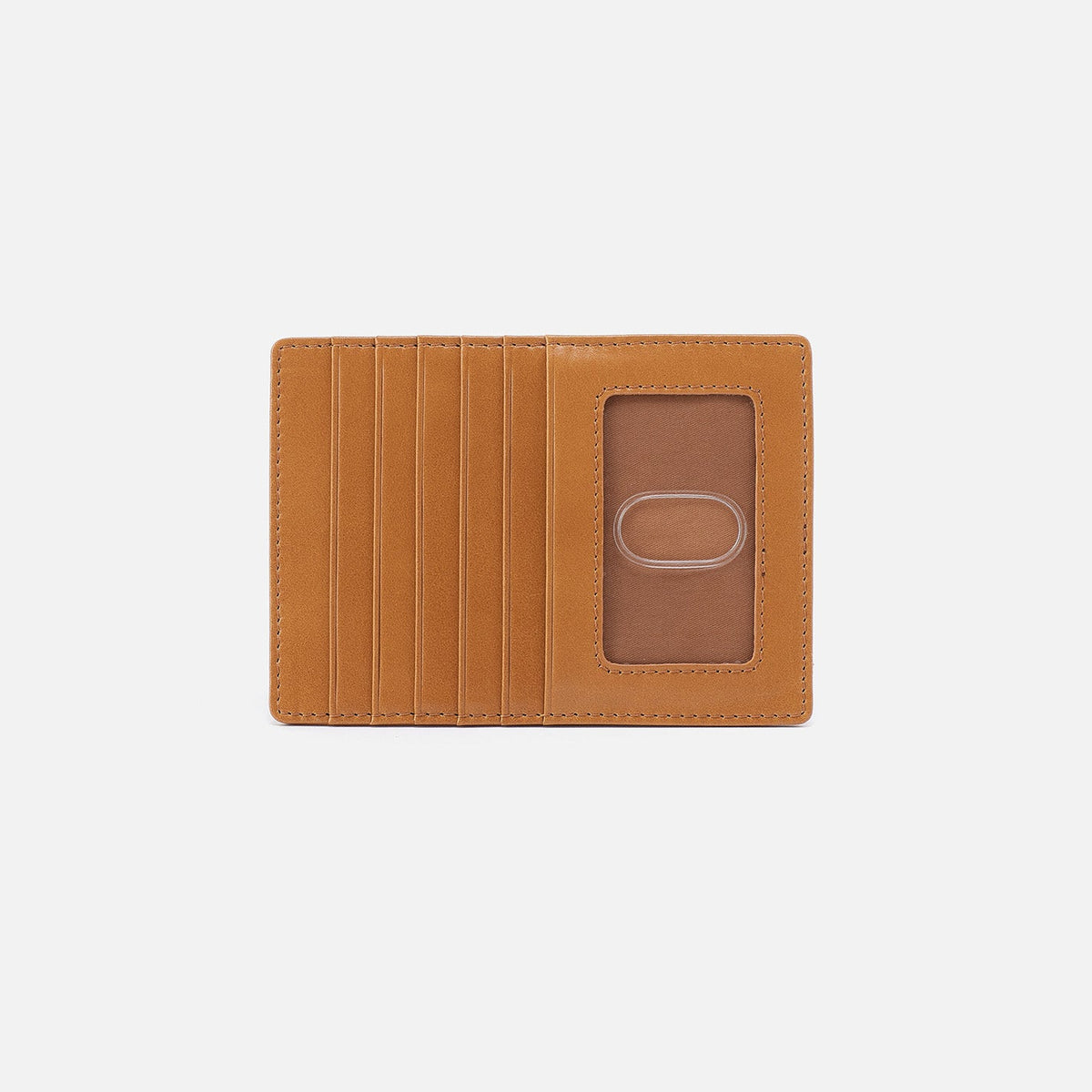 HOBO Euro Slide Card Case In Polished Leather - Natural