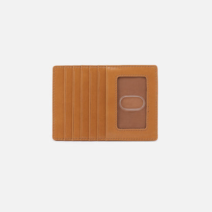 HOBO Euro Slide Card Case In Polished Leather - Natural