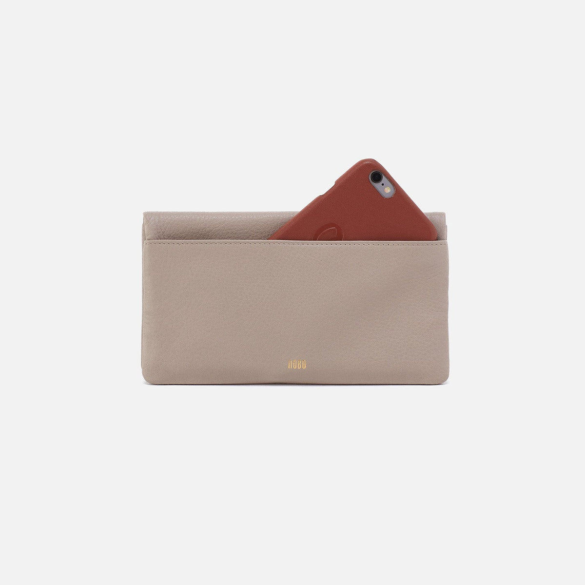 HOBO Lumen Continental Wallet In Pebbled Leather - Taupe