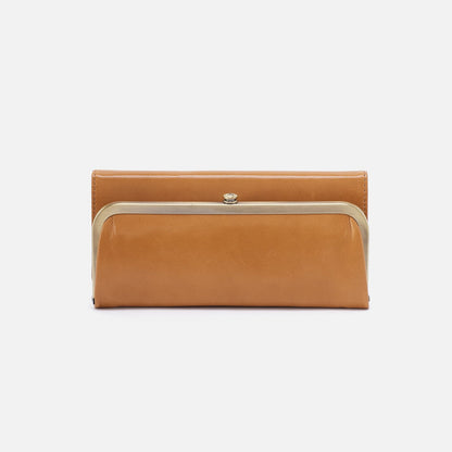 HOBO Rachel Continental Wallet In Polished Leather - Natural