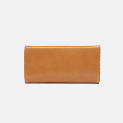 HOBO Rachel Continental Wallet In Polished Leather - Natural