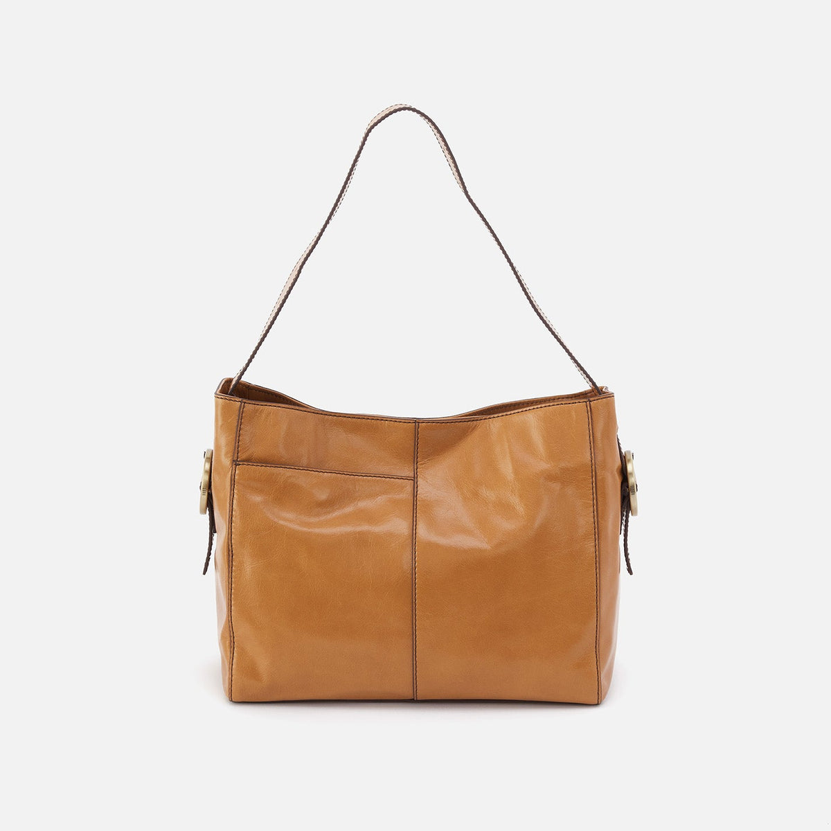 HOBO Render Shoulder Bag In Polished Leather - Natural