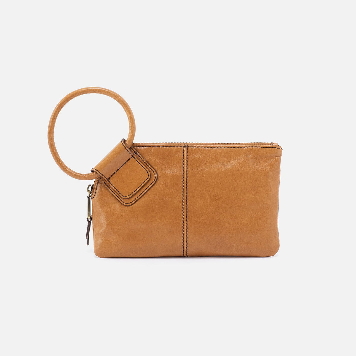 HOBO Sable Wristlet In Polished Leather - Natural