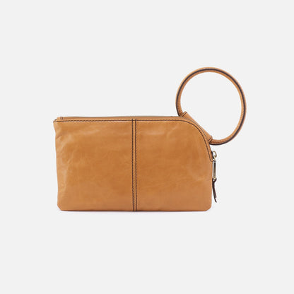 HOBO Sable Wristlet In Polished Leather - Natural