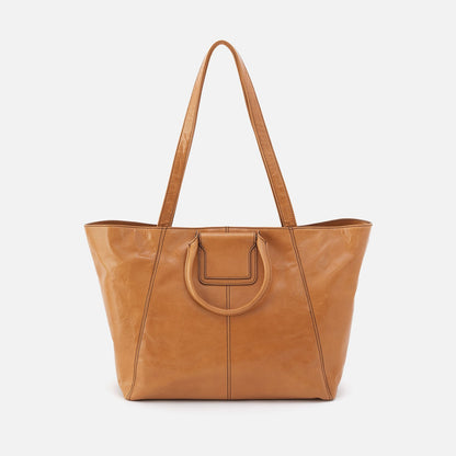 HOBO Sheila East-West Tote In Polished Leather - Natural