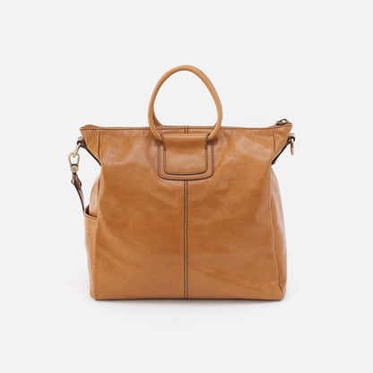 HOBO Sheila Large Satchel In Polished Leather - Natural
