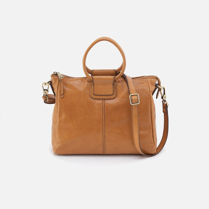 HOBO Sheila Medium Satchel In Polished Leather - Natural