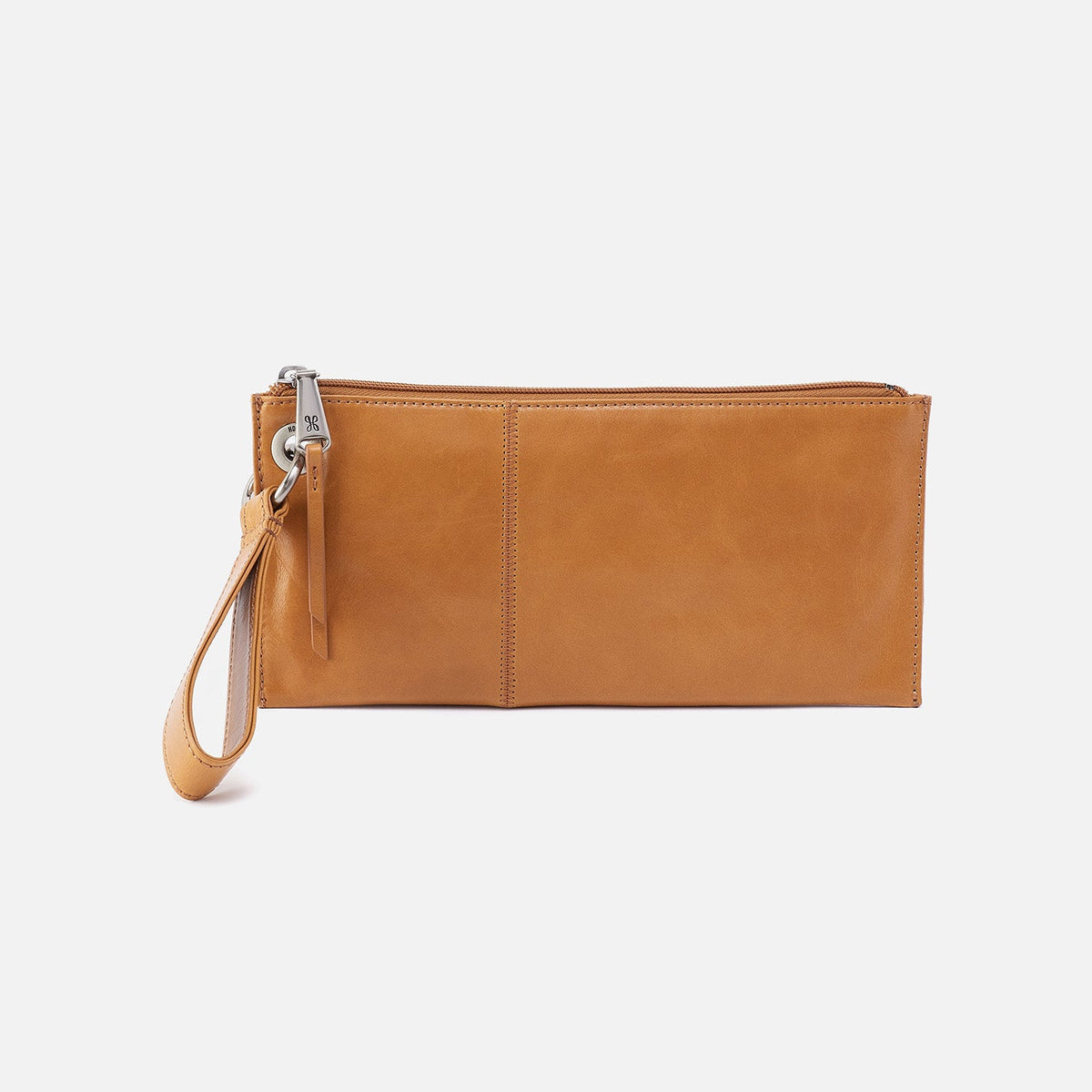 HOBO Vida Wristlet In Polished Leather - Natural