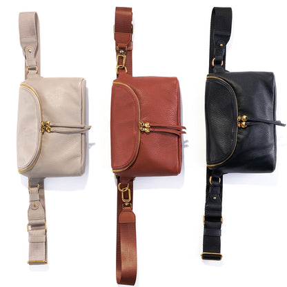 HOBO Fern Large Belt Bag In Pebbled Leather - Taupe