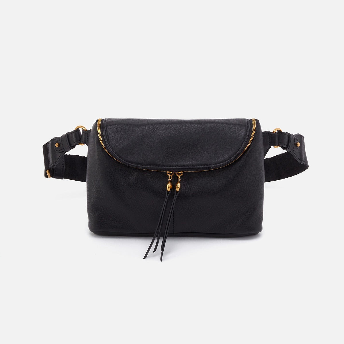 HOBO Fern Large Belt Bag In Pebbled Leather - Black
