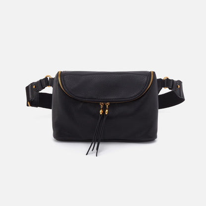 HOBO Fern Large Belt Bag In Pebbled Leather - Black