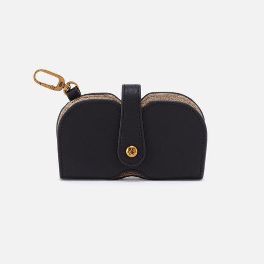 HOBO Blink Glasses Holder In Pebbled Leather - Black