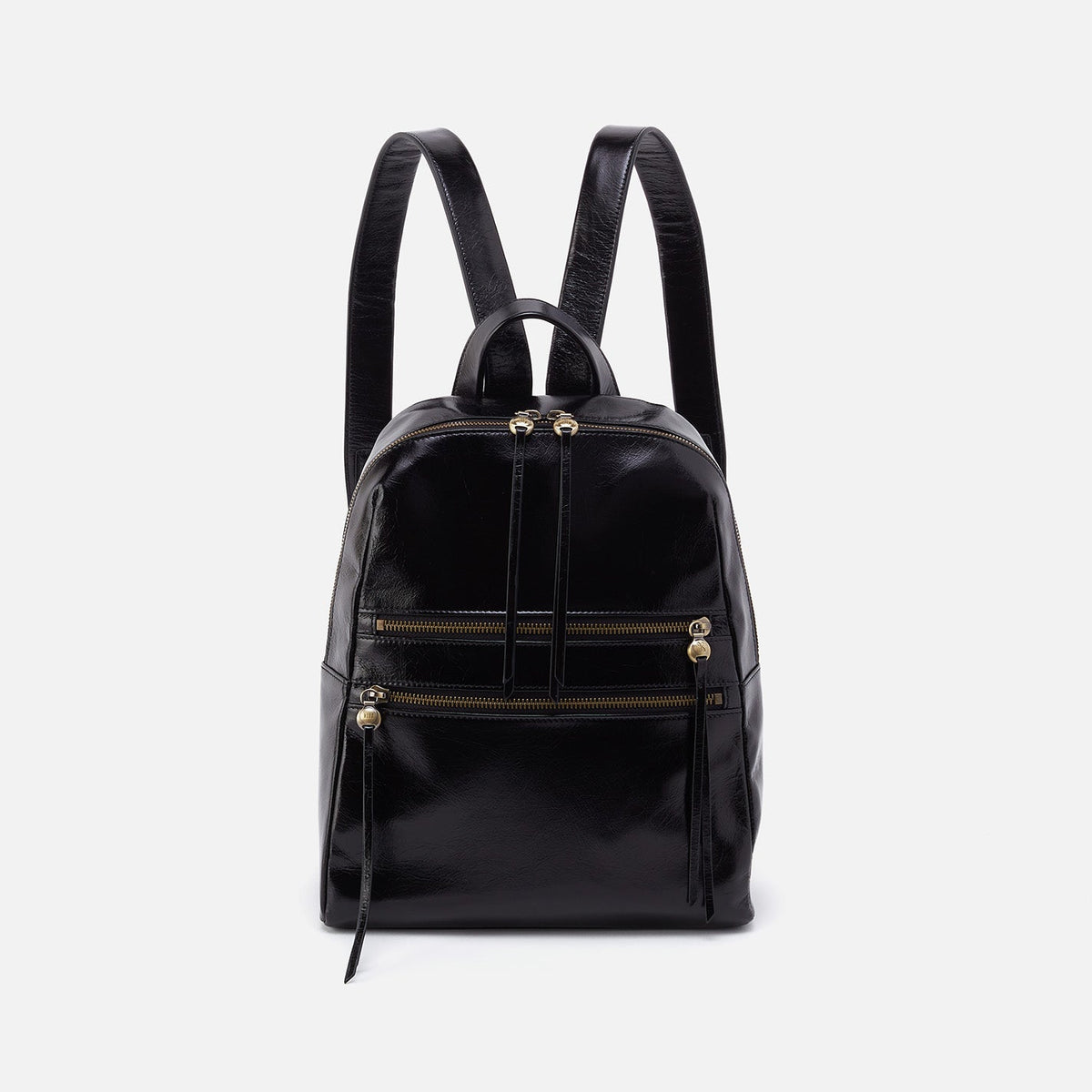 HOBO Billie Backpack In Polished Leather - Black