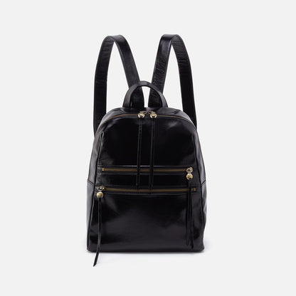 HOBO Billie Backpack In Polished Leather - Black