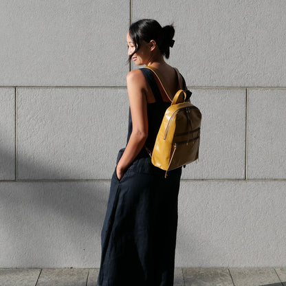 HOBO Billie Backpack In Polished Leather - Natural