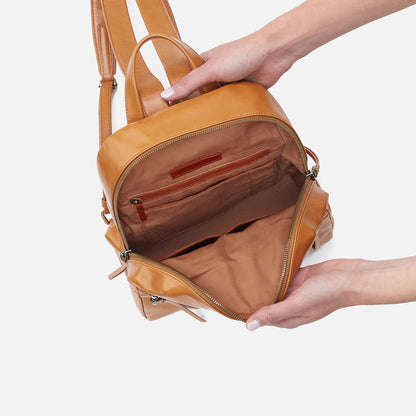 HOBO Billie Backpack In Polished Leather - Natural
