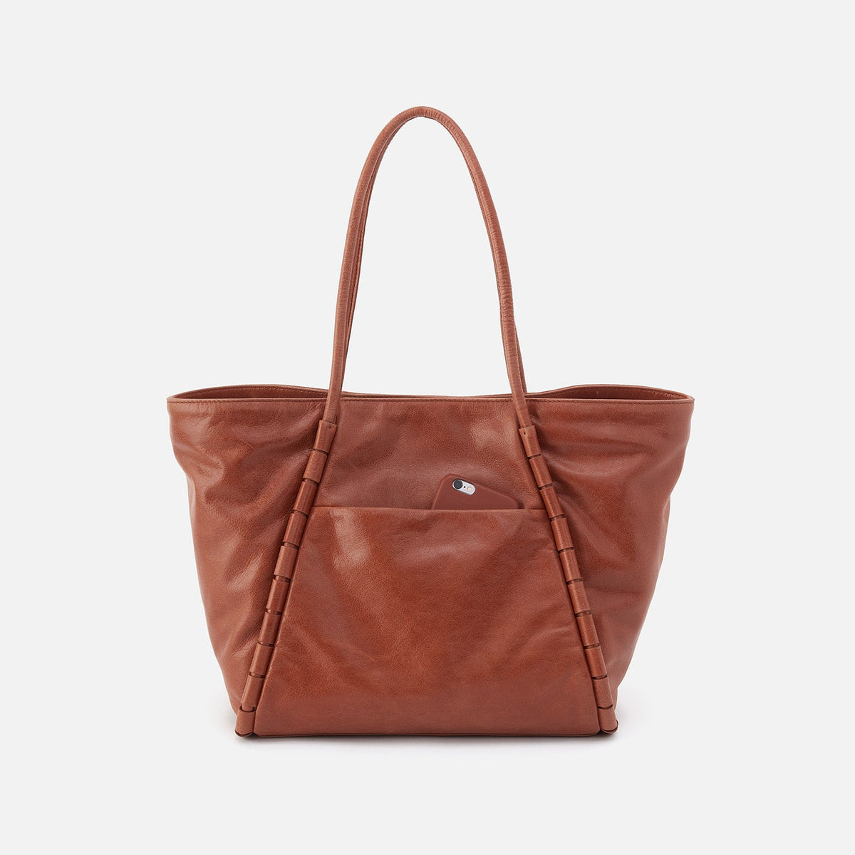 HOBO Phoebe Tote In Smooth Leather - Saddle