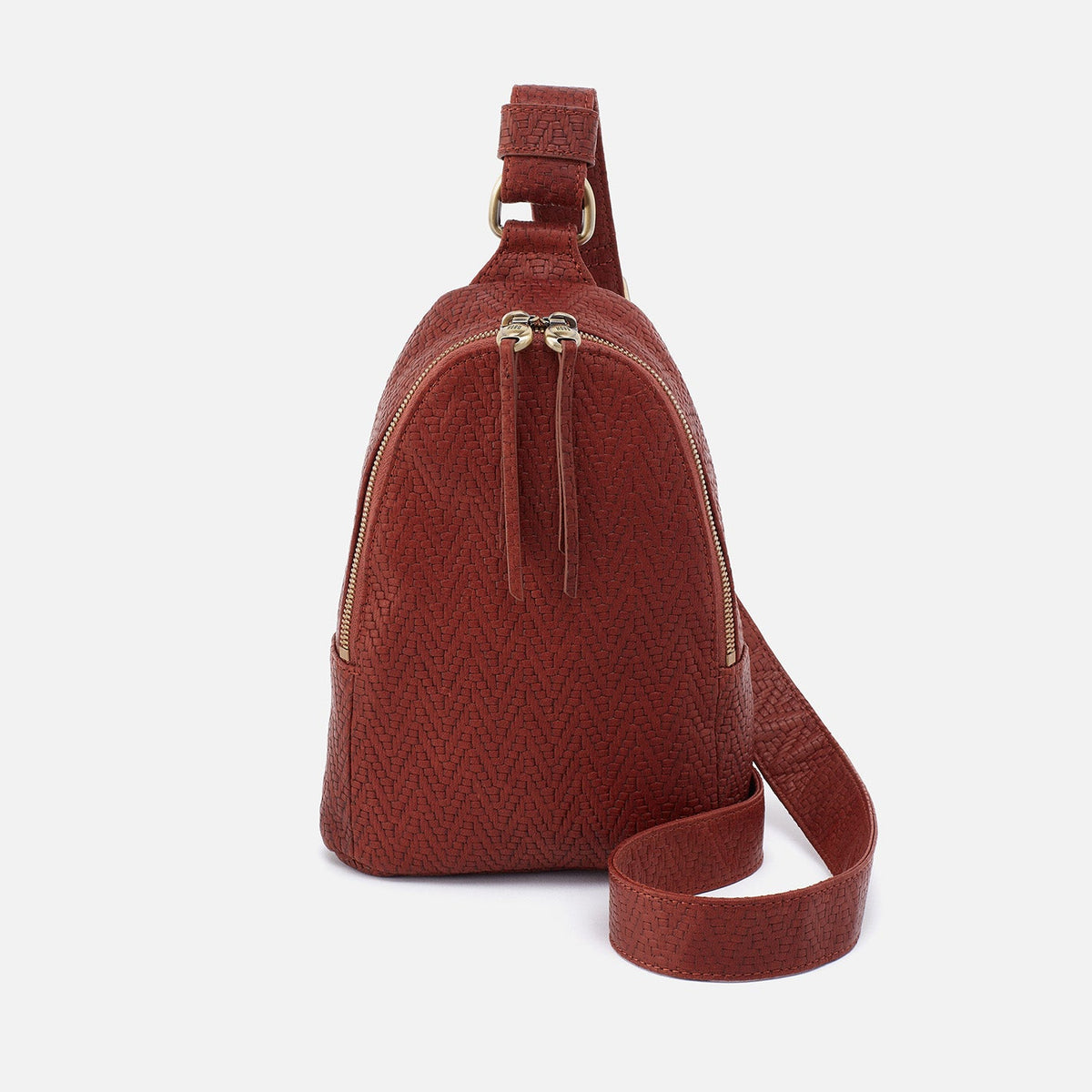 HOBO Fern Sling In Soft Embossed Leather - Tuscan Brown