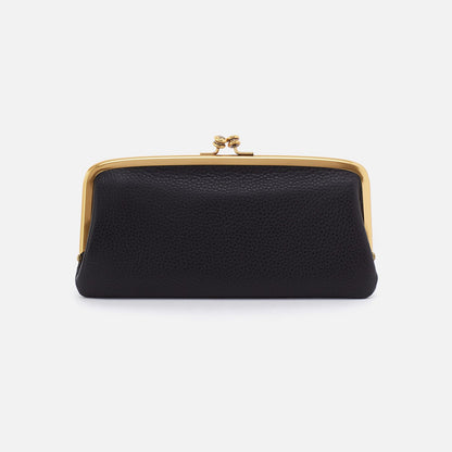 HOBO Cora Large Frame Wallet In Pebbled Leather - Black