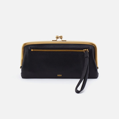 HOBO Cora Large Frame Wallet In Pebbled Leather - Black