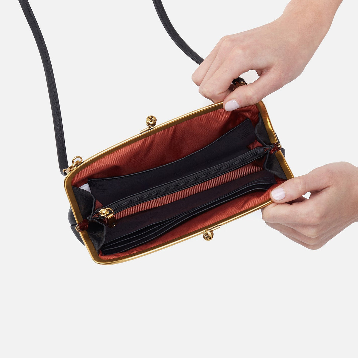 HOBO Cora Wallet Crossbody In Pebbled Leather - Black