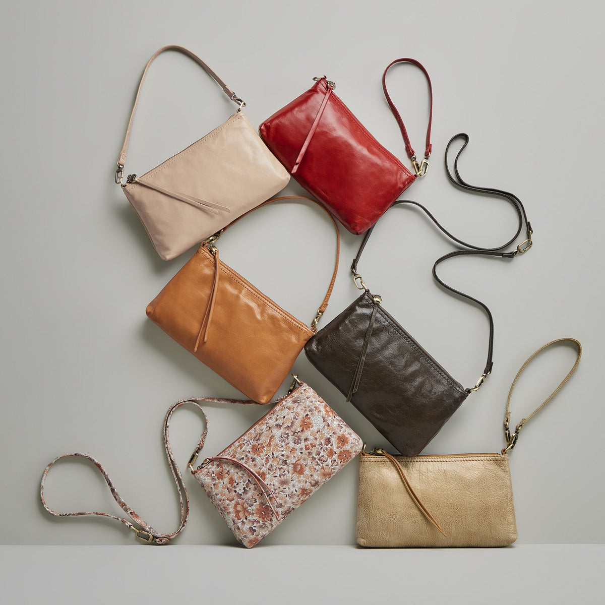 HOBO Darcy Crossbody In Polished Leather - Quartz