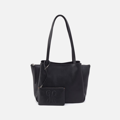 HOBO Essential Medium Tote In Soft Saffiano Leather - Black