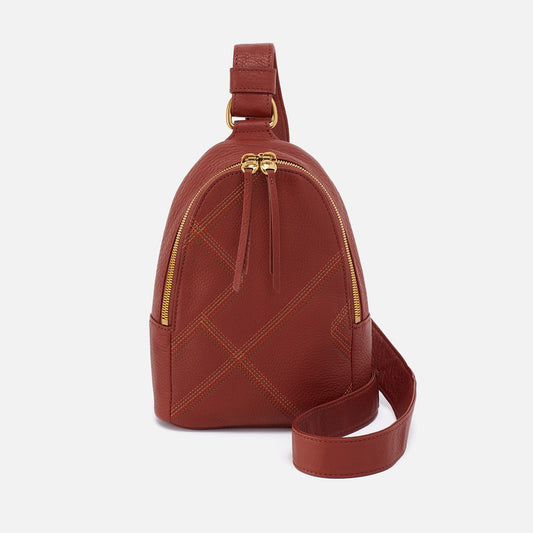 HOBO Fern Sling In Pebbled Leather - Rust
