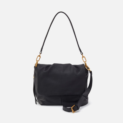HOBO Harley Convertible Shoulder Bag In Pebbled Leather - Black