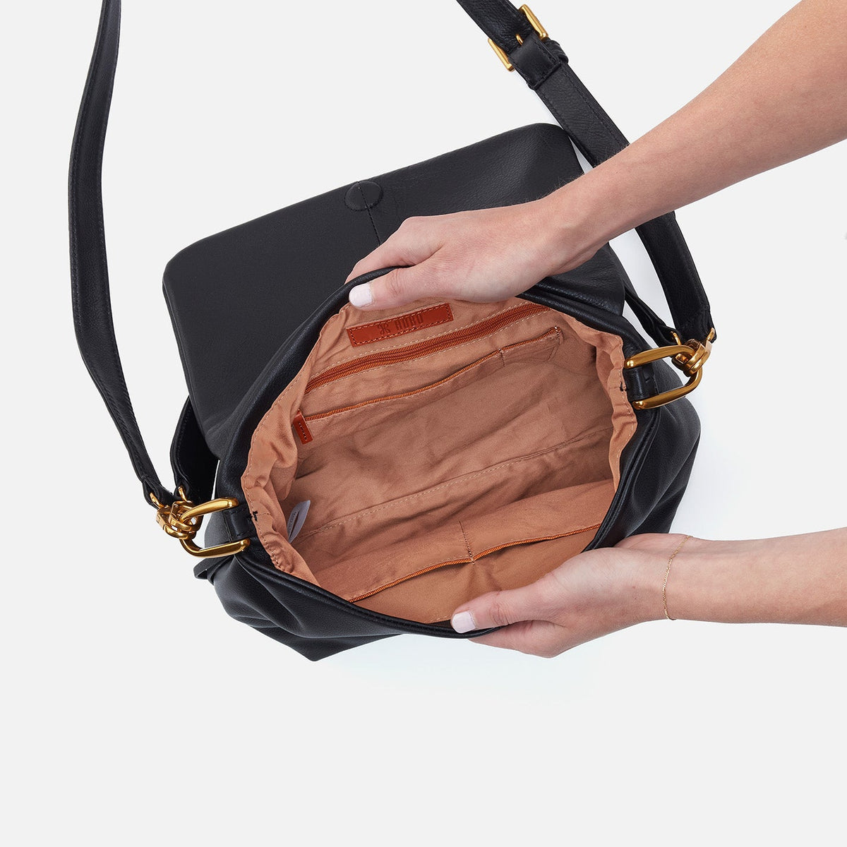 HOBO Harley Convertible Shoulder Bag In Pebbled Leather - Black
