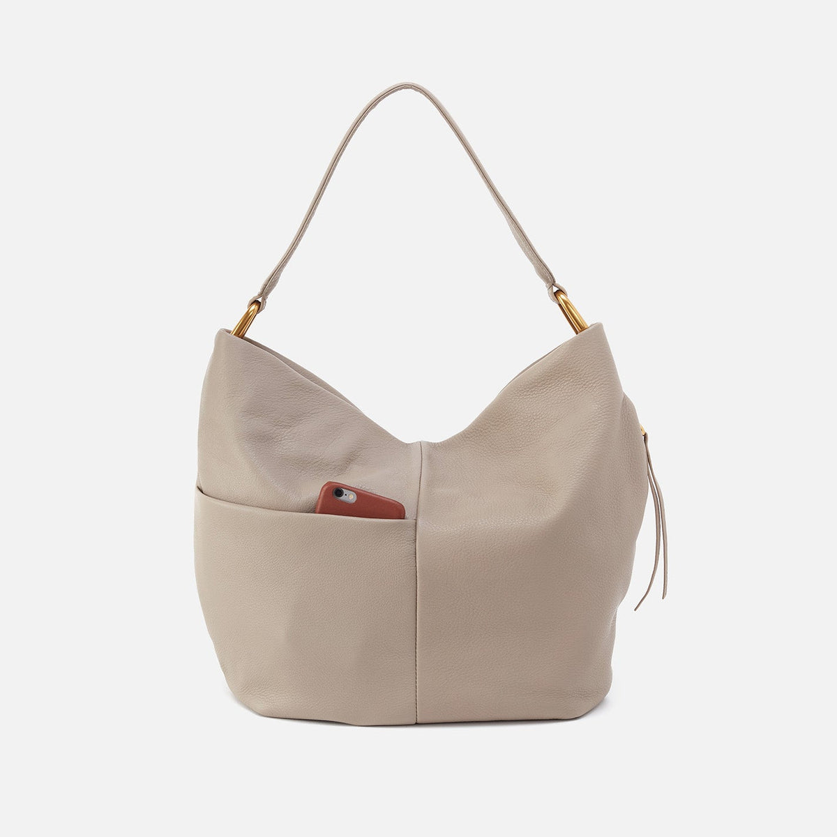 HOBO Harley Hobo In Pebbled Leather - Taupe