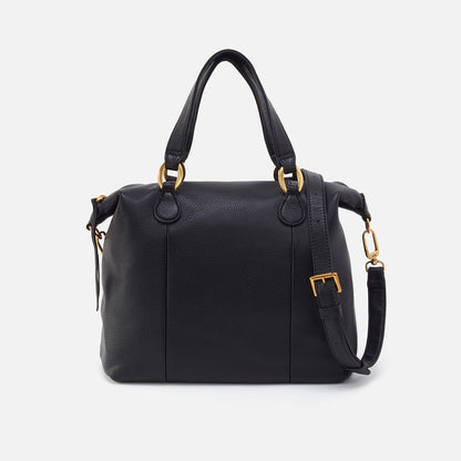 HOBO Harley Satchel In Pebbled Leather - Black