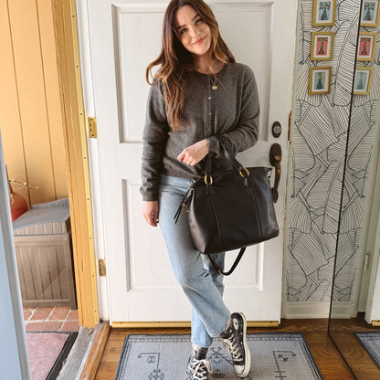 HOBO Harley Satchel In Pebbled Leather - Black