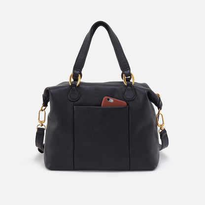 HOBO Harley Satchel In Pebbled Leather - Black