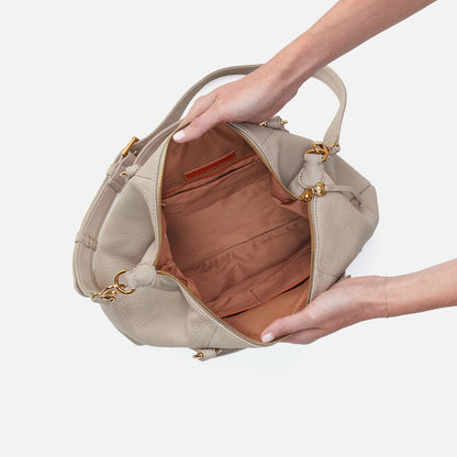 HOBO Harley Satchel In Pebbled Leather - Taupe