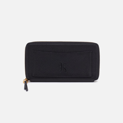 HOBO Hart Large Wallet In Pebbled Leather - Black