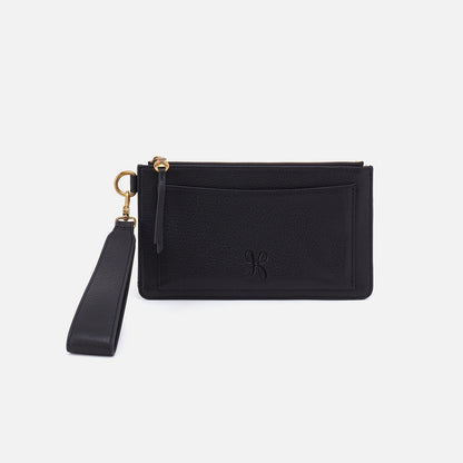 HOBO Hart Wristlet In Pebbled Leather - Black