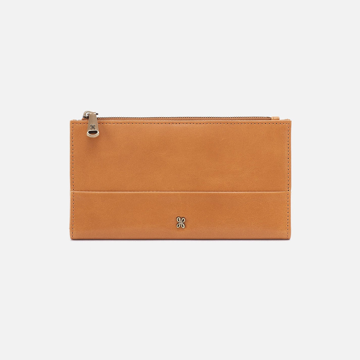 HOBO Jill Large Bifold Wallet In Polished Leather - Natural