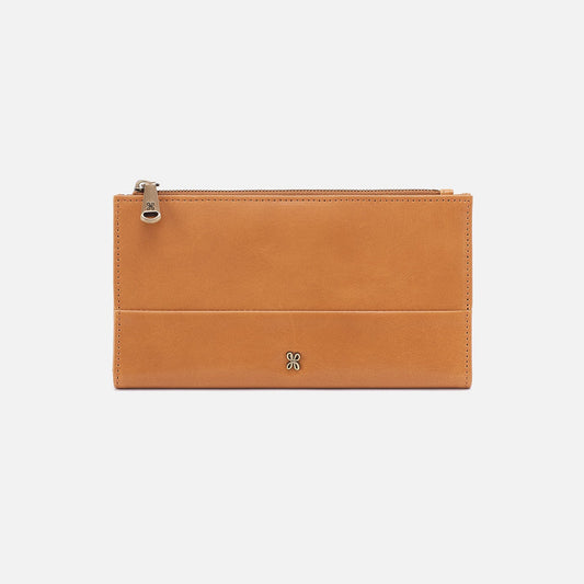 HOBO Jill Large Bifold Wallet In Polished Leather - Natural