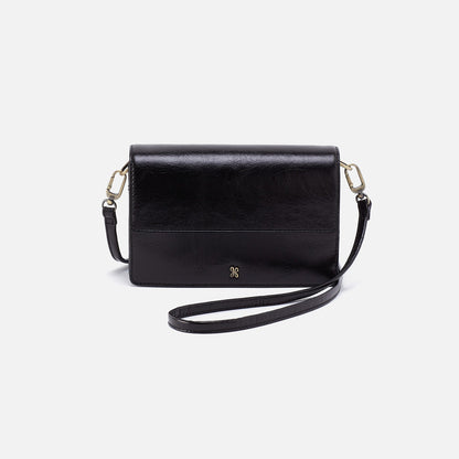 HOBO Jill Crossbody In Polished Leather - Black